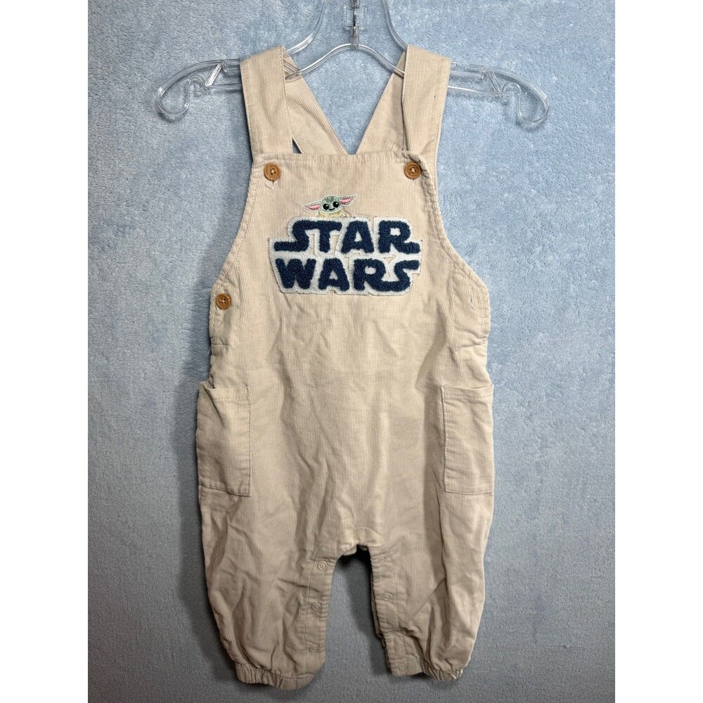 Star Wars Baby Yoda The Child Mandalorian Corduroy Bib Overalls--size 12 months